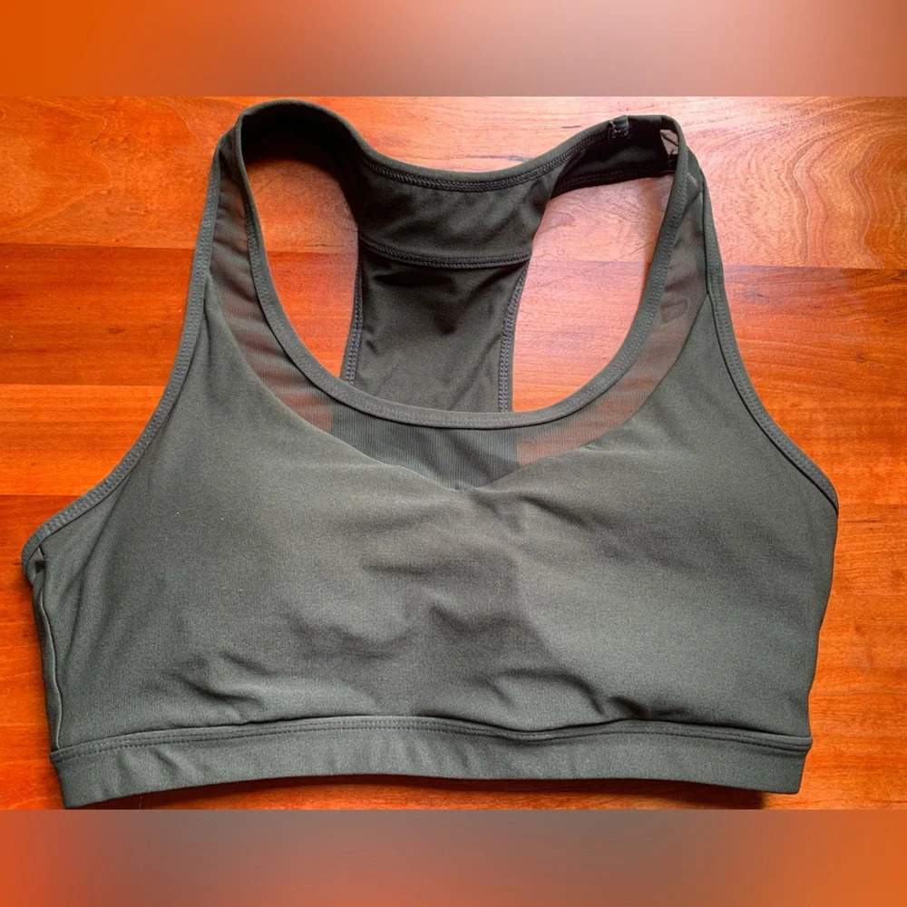 Jockey Black Racer Back Sports Bra, dark green size medium